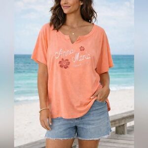 U.S. Vintage Anna Maria Florida Coral Graphic Tee Cotton L/XL